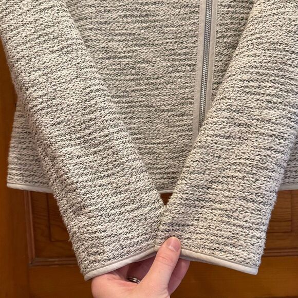 Ann Taylor Zip Up Heathered White Black Blazer Jacket Women’s 0 - Picture 4 of 6